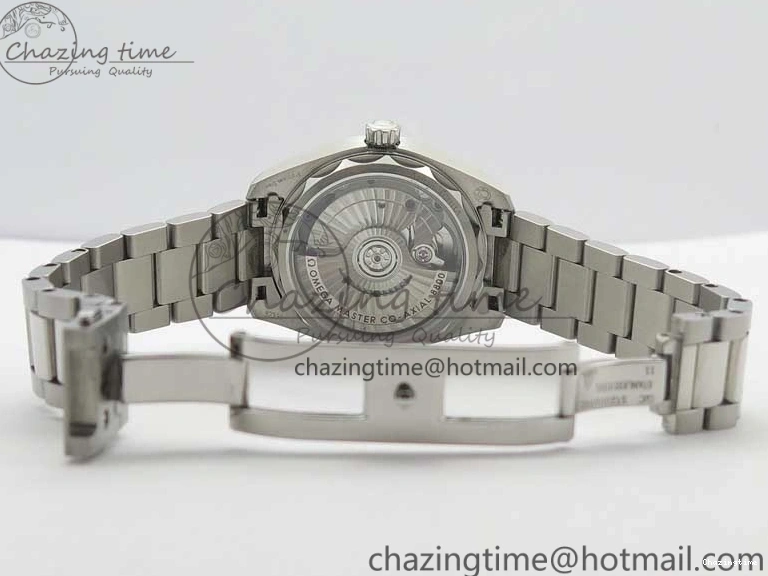 0321 SportInspired Aqua Terra 150M 34mm Ladies SS VSF 1:1 Best Edition Silver Dial Diamonds Markers on SS Bracelet A 7932